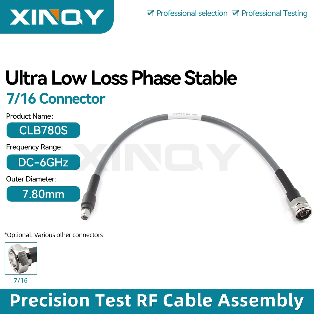 XINQY DC-6G High-Power Multi-Core RF Cable L29/DIN Interconnect, 716 Ultra-Flexible Low-Loss Adapter Cable