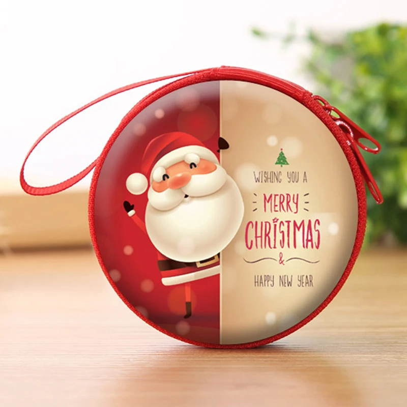 Navidad 2024 Christmas Ornaments Mini Christmas Coin Purse Portable Mini Earphone Storage Bag Children's Small Gift Zipper Bag