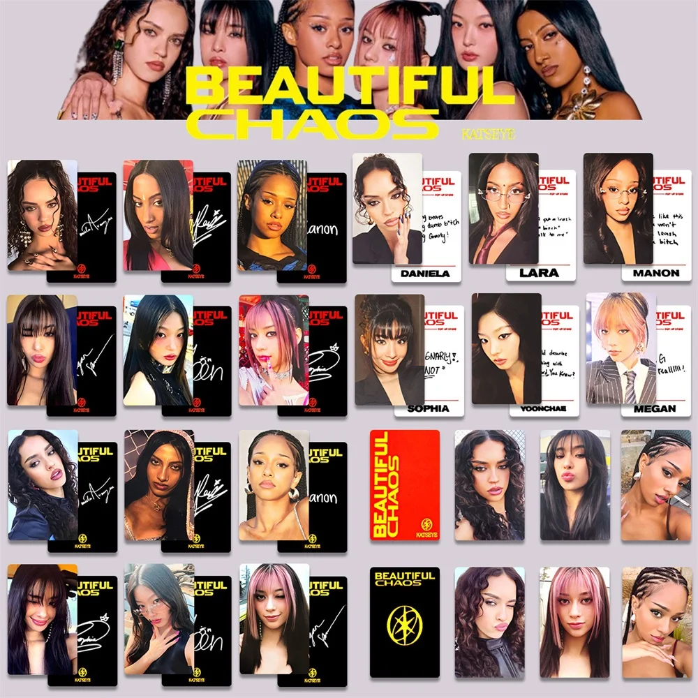 KPOP KATSEYE 2025 Nuovo album di carte BEAUTIFUL CHAOS Special Card MANON SOPHIA DANIELA LARA MEGAN YOONCHAE Collezione di fan Cartolina