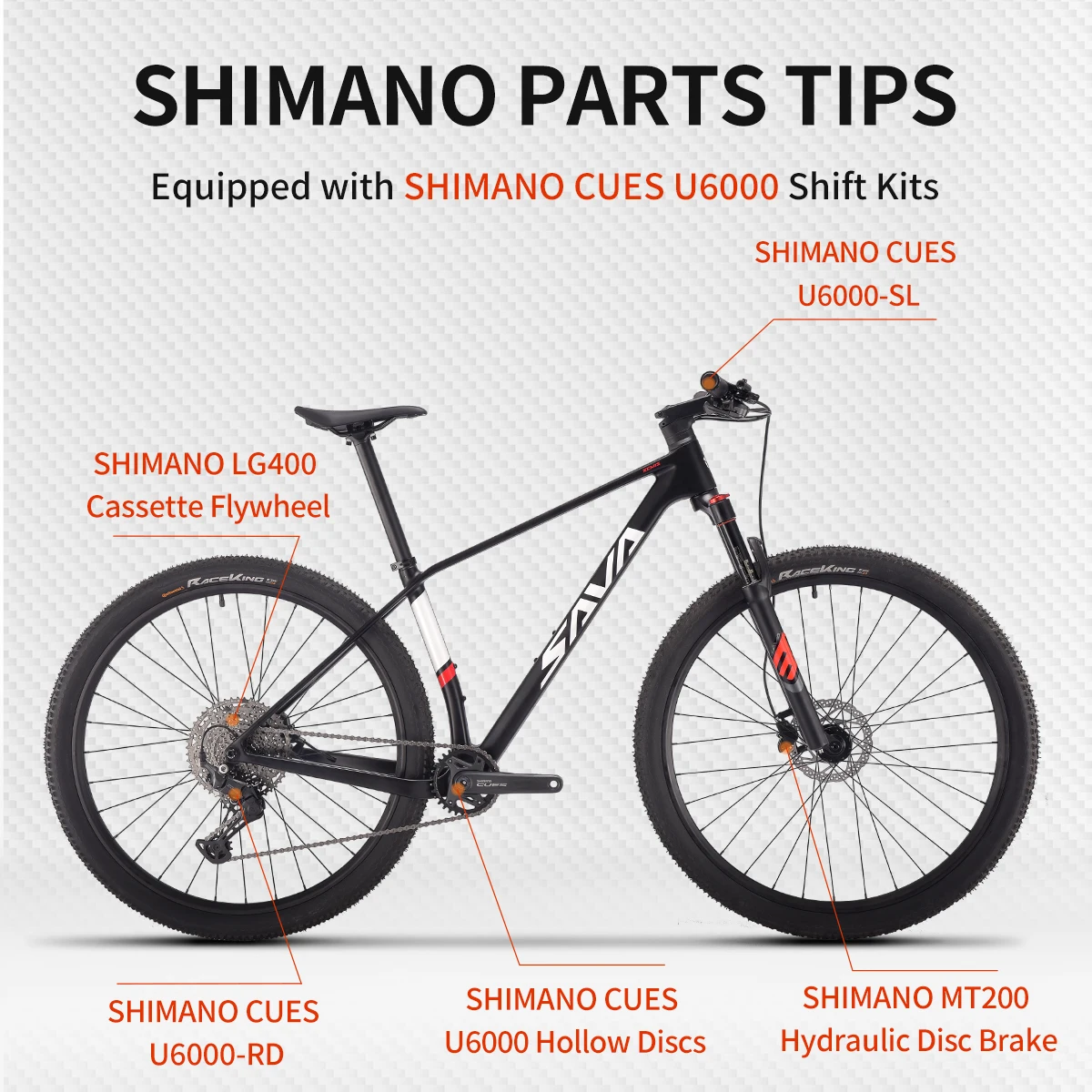 

SAVA Carbon Fiber Mountain Bike 29/27 Inch 22 Speed CUES 600 System - Lightweight Off-Road Cycling Vehicle for Adventure Enthusi