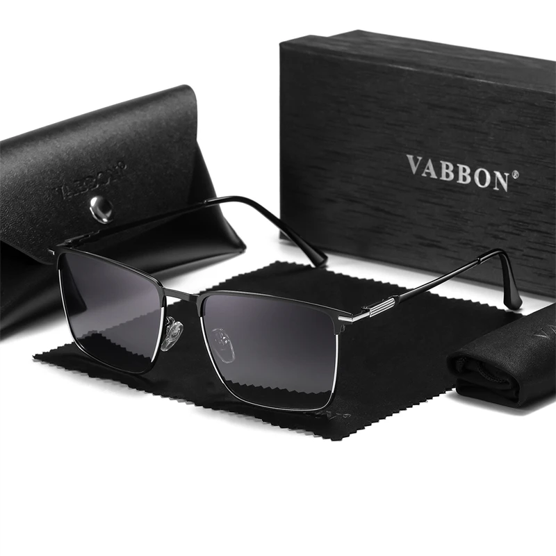 VABBON Anti-ultraviolet Sunglasses Man Superior Outdoor New Metallic Box Polarized Sunglasses 9439