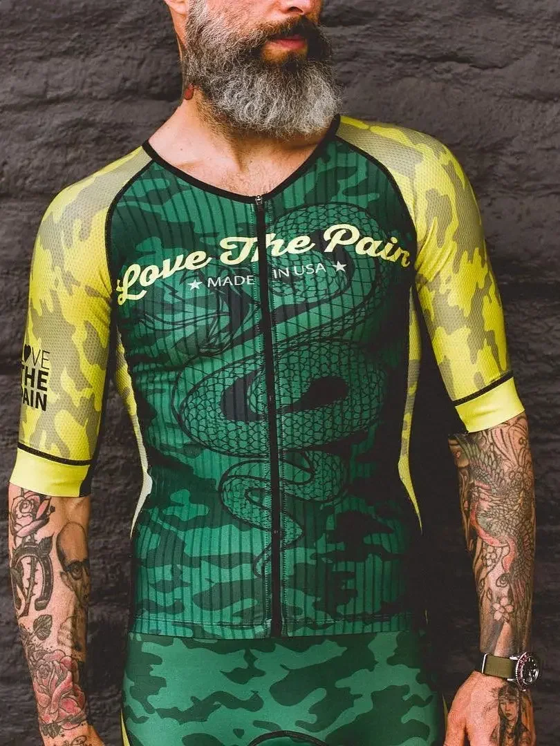 AliExpress NONE Love The Pain Men Cycling Skinsuit Triathlon Suit Breathable Short Sleeve Cycling Jersey Ropa Ciclismo MTB Bike Jumpsuit Kit NEW
