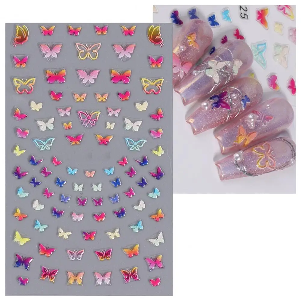 Nail Art Sticker Notebook Decoration Stickers 5d Stereo Nail Stickers Exquisite Pentagram Butterfly Design for Self-adhesive