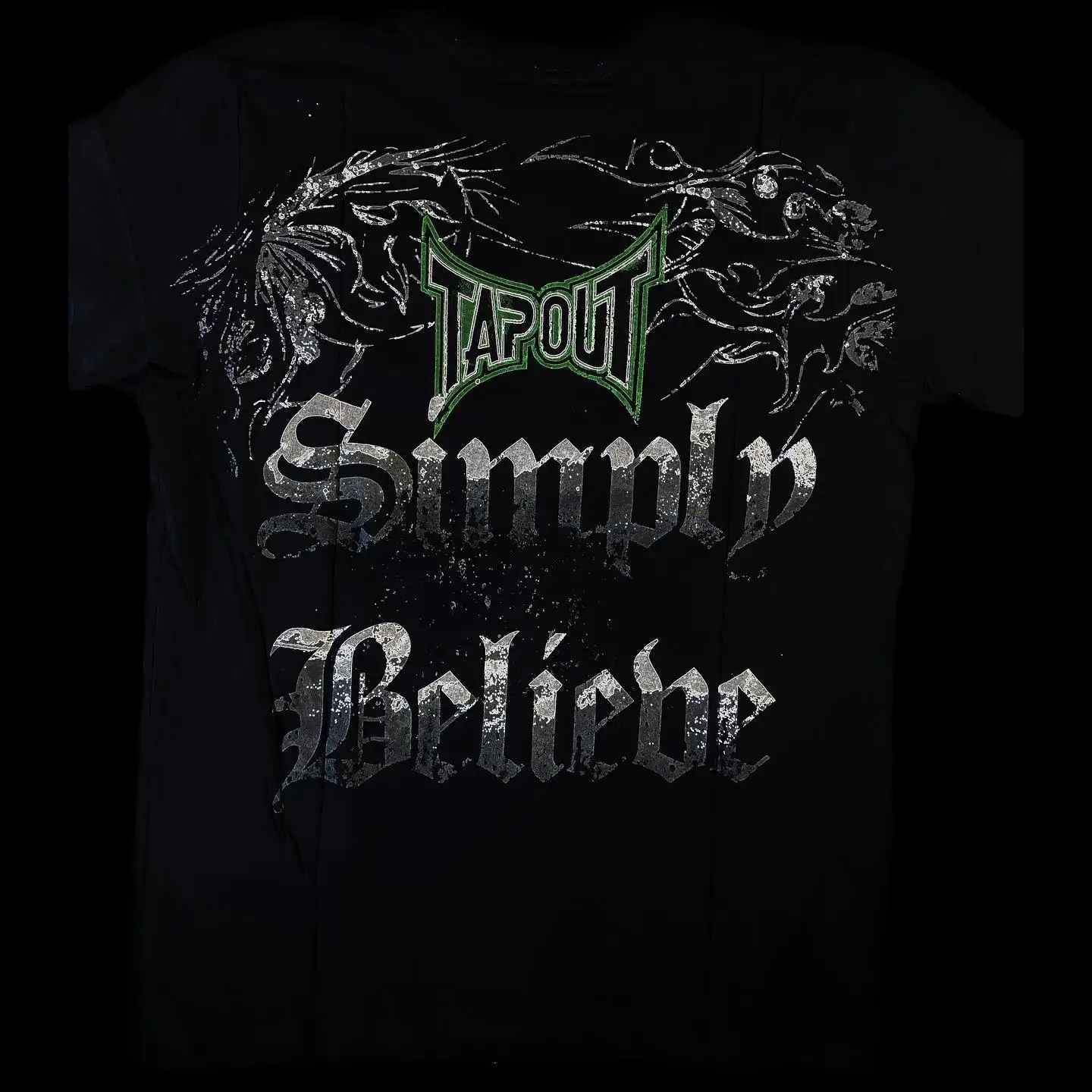 Plus Size Gothic Tapout Green Hairy Lion Short Sleeve T-Shirt Hip Hop American Retro Men Women Couple