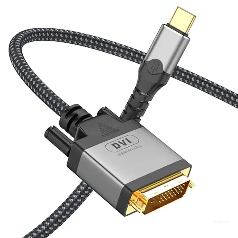 

2m/6.56ft USB C to DVI Video Tramsfer Cable for Laptops Phones Screen Sharing Dropship