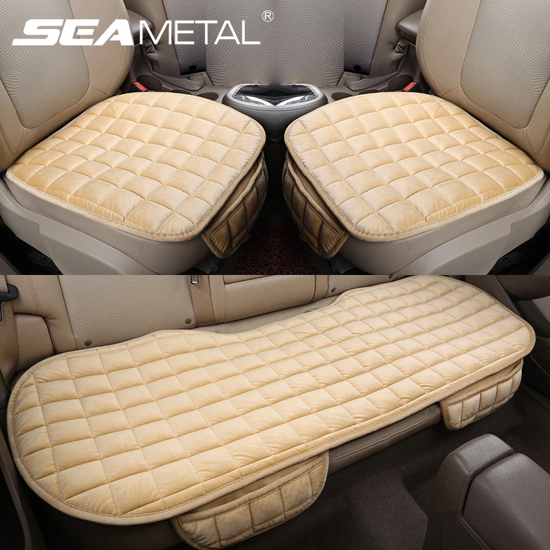 SEAMETAL Soft Car Seat Cover Skin-Friendly Plush Automotive Seat Cushion Anti Slip Auto Seat Protector Universal for Sedan Suv Похожие на AliExpress