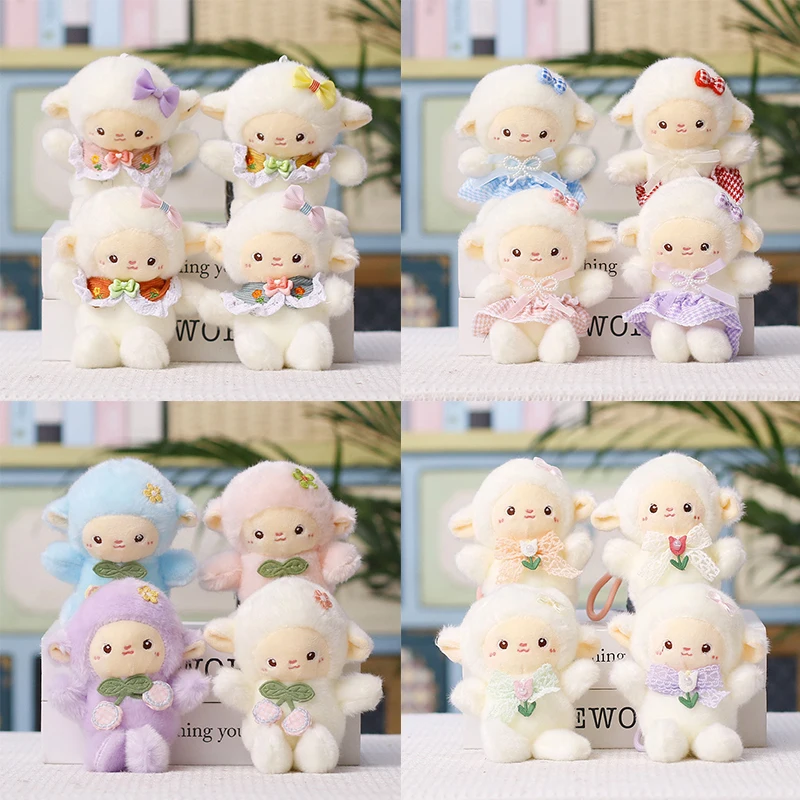 Soft Cute Plush Sheep Keychain Fluffy Touch Bag Pendant Small Key Accessory for Kids Backpack Decor Easter Gifts