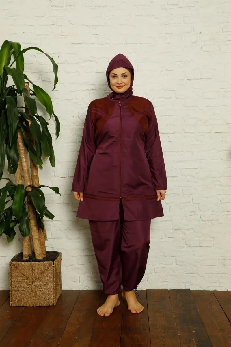 Fashion line full hijab plus size swimwear 32001