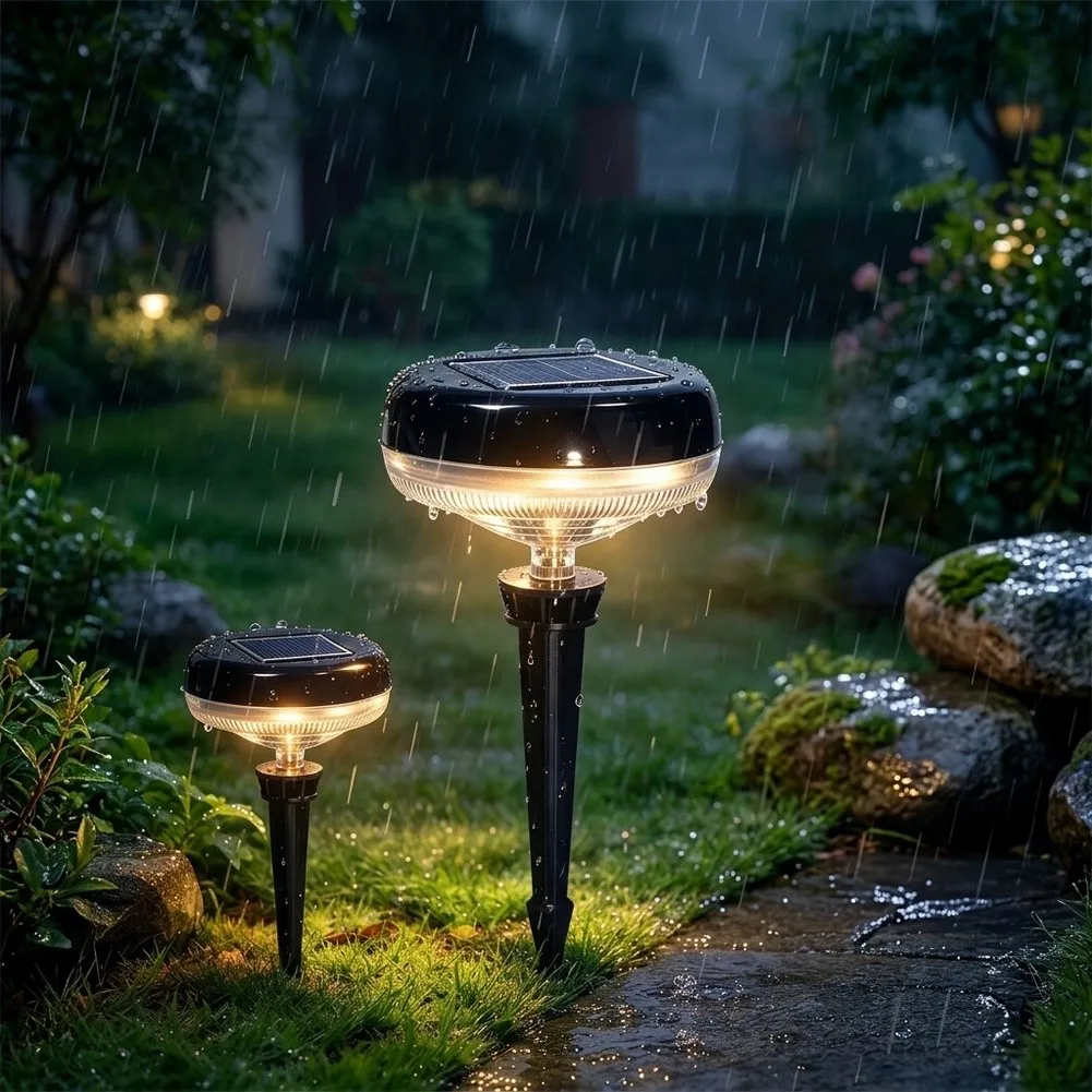Auto-Activated Solar Landscape Lights with Remote Color and Brightness Control and All-Weather Rated Enclosure