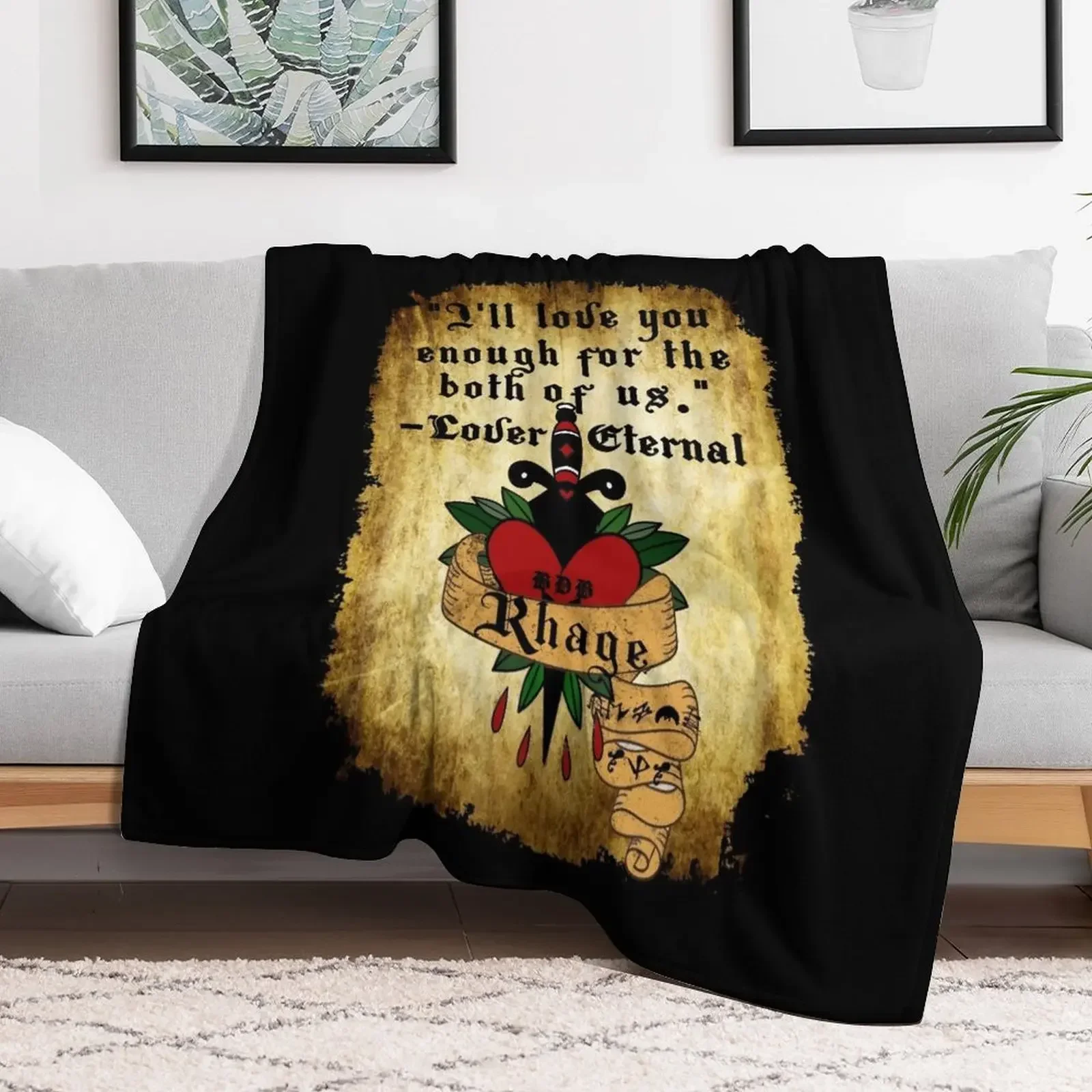 black dagger brotherhood Rhage quote Lover Eternal Throw Blanket decorative Custom For Decorative Sofa Blankets