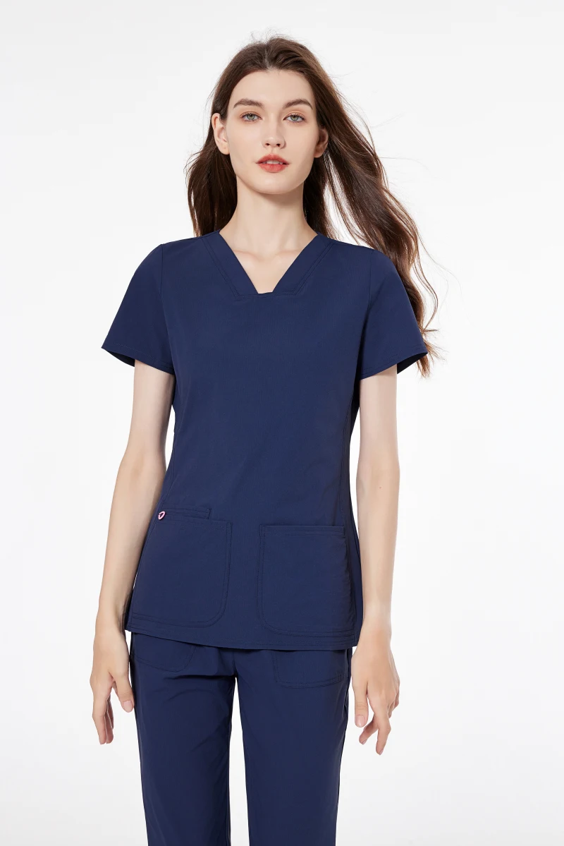 2023 New Arrival Dental Clinic Working Uniform Nurse's Summer Scrub Clothes Set With Bell-Bottomed Pant