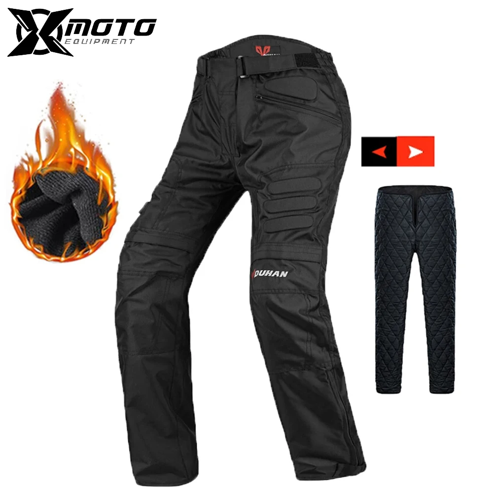 

DUHAN Wear Resistant Cold-proof Motocross Outdoor Travel Pants Removable Knee Pads Detachable Warm Interior Motorcycle Pants