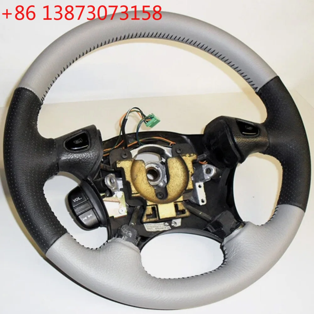 For Land Rover Freelander 2001-2005 DIY Light Grey Leather Steering Wheel Cover Interior Braid Full Coverage Car Accessories