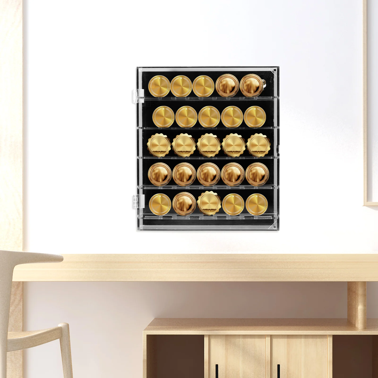 

Coin Box Portable Mini Dispenser Case Display Holder Garbage Can Coins Stand Collecting Clear Organizer for Collectors