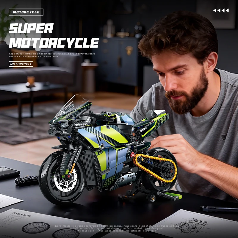

Adult Classic 1:8 Motorbike High-Tech Model Toy Gift for Vehicle EnthusiastsBuilding Blocks Set Unique Motorcycle Bricks