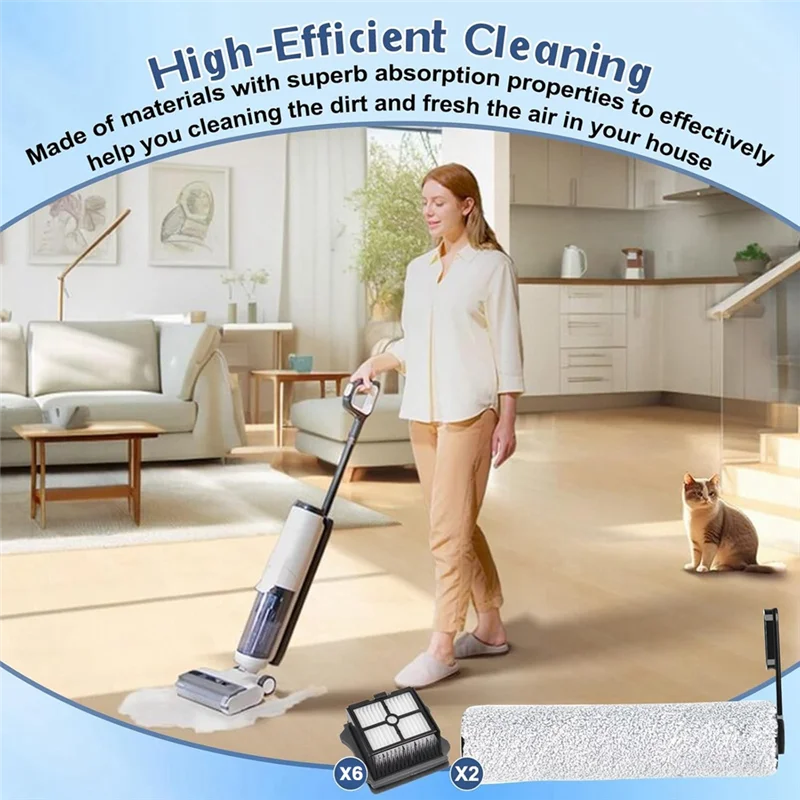 مجموعة فرشاة فلتر HEPA لـ Tineco Floor ONE S5 S5PRO S5PRO 2 IFLOOR 5 Breeze مجموعة ملحقات المكنسة الكهربائية الرطبة والجافة