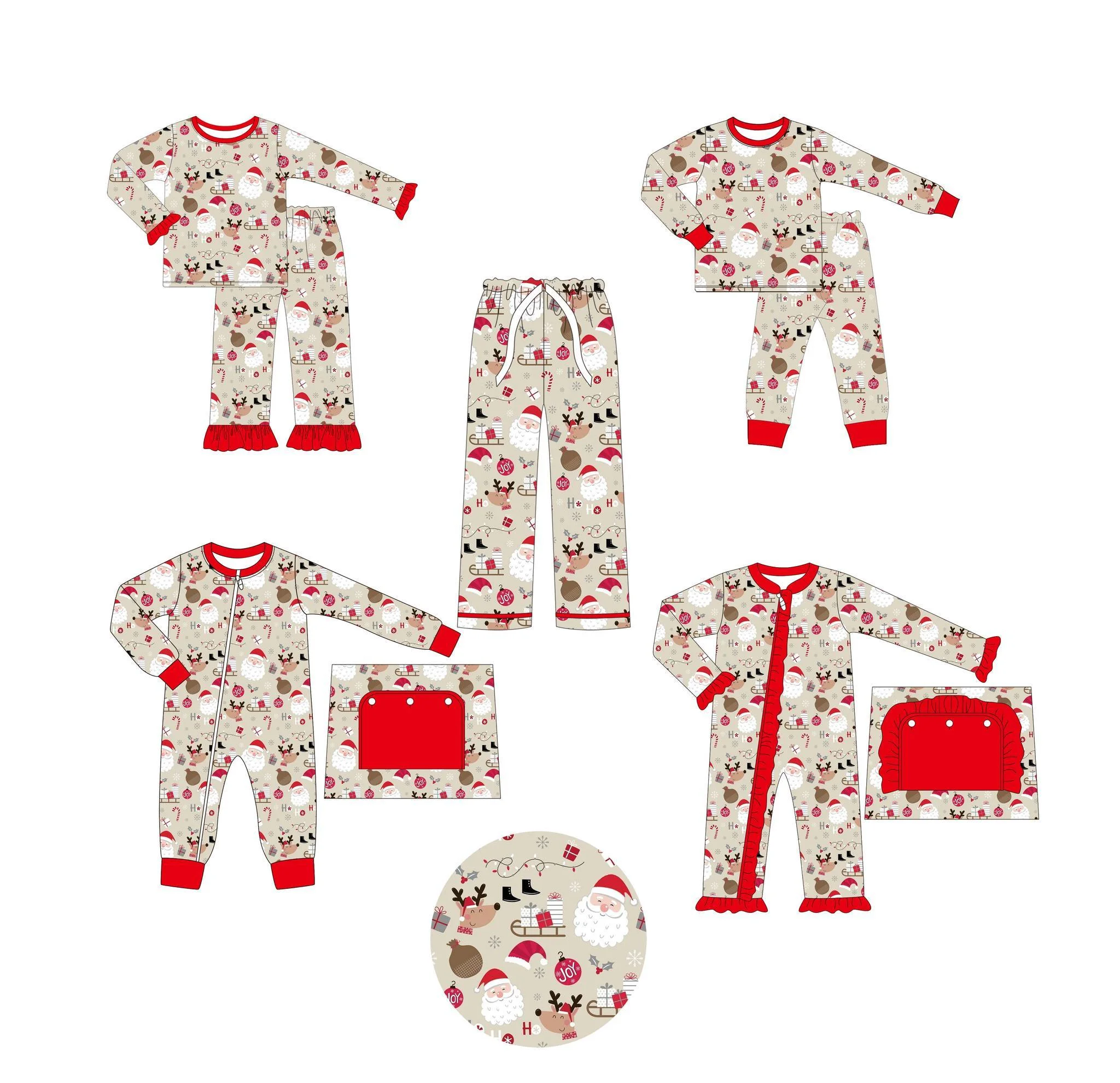 

Christmas Clothing Toddler Baby Clothes Girls Clothes Boys Sets Santa Claus Pattern Long Sleeve Onesie Pajama Set Baby Clothes