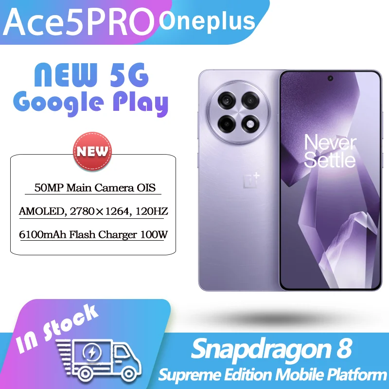 OnePlus Ace5 PRO 5G Snapdragon8 Extreme Edition 6.78 inch AMOLED 120HZ 6100mAh SuperVOOC 100W Charge 50MP NFC Wi-Fi7 Ace5