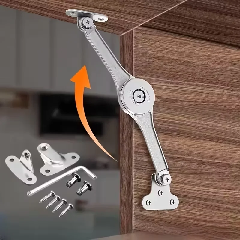 

2Pcs Hydraulic Randomly Stop Hinges Hydraulic Lift Support Adjustable Kitchen Cabinet Door Hinge Zinc Alloy Furniture Hardware