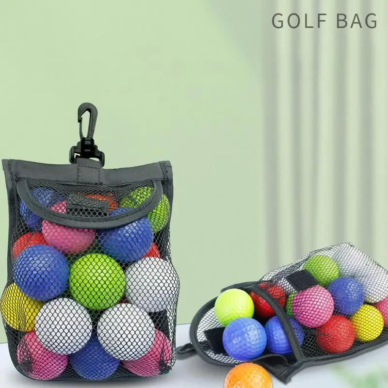 Golf Ball Pouch Multipurpose Golf Balls Storage Bag Golf Ball Bag Pouch Lightweight Storage Mesh Bags Round Storage Bag For