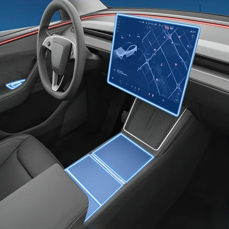 For Tesla Model 3 2021-2022 Dashboard Multimedia Navigation Transparent Anti-Scratch Protection Film Modification