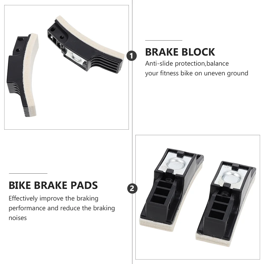 2 Pcs Brake Pads Household Exercise Accessories Universal Bike Block Fitness Blocks Indoor Plastic Felt Brakes