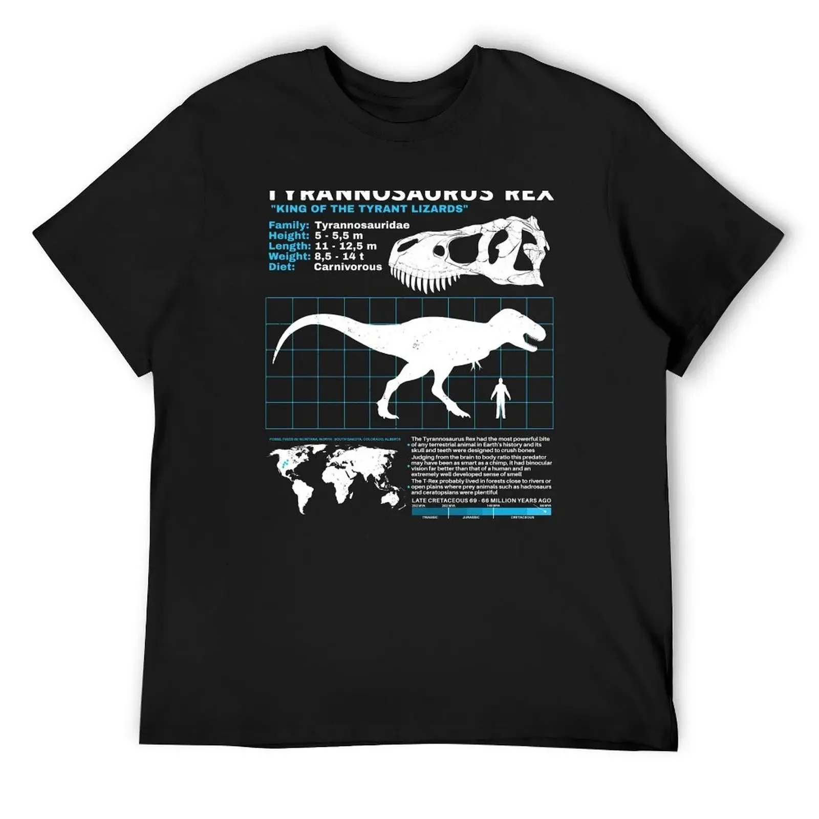 

Tyrannosaurus Rex data sheet T-Shirt quick-drying blue archive mens graphic t-shirts anime