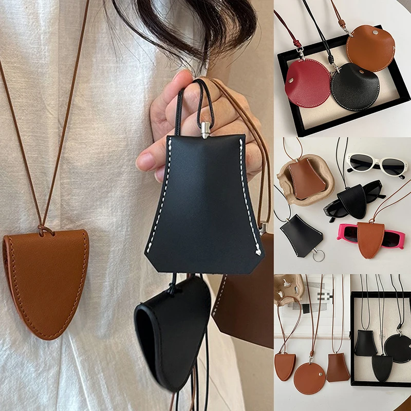 

Simple Personalized Multifunctional Leather Sunglasses Clip Organizer Necklace Creative Cute Pouch Pendant Sweater Chain Jewelry