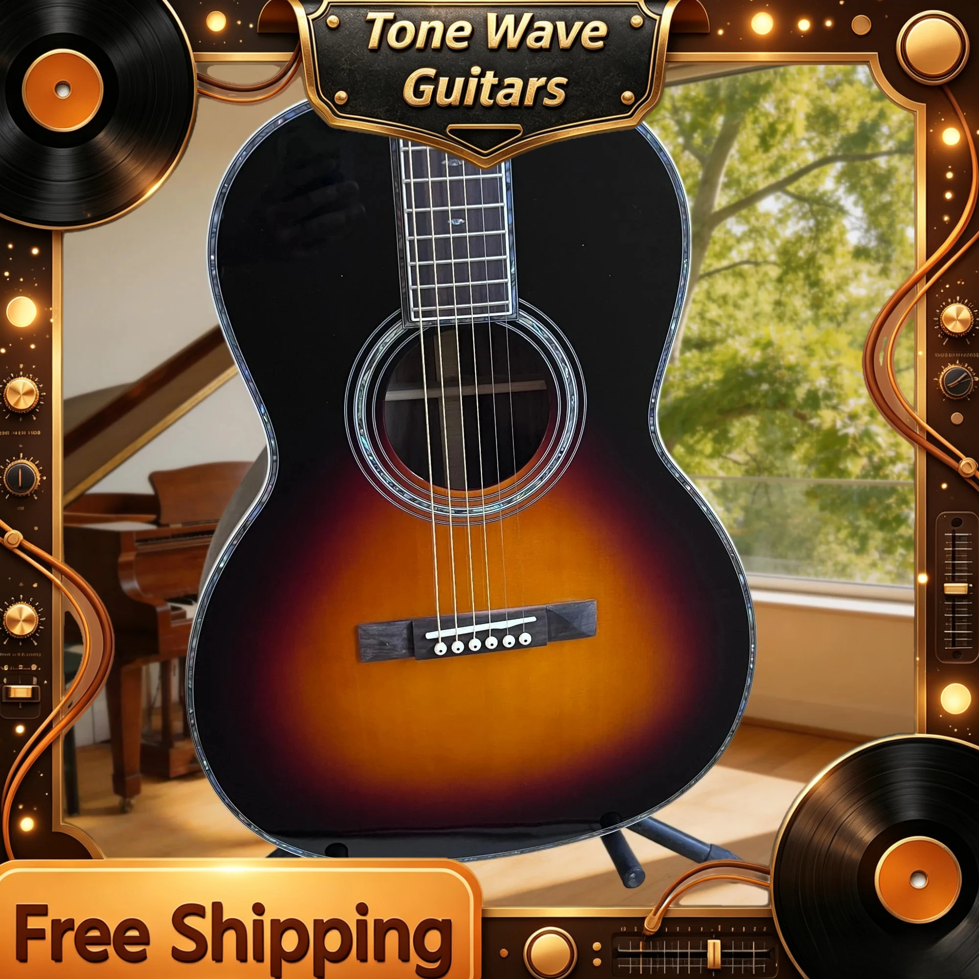 Factory Direct 00042 Classical  Acoustic Guitar Spruce Solid Rosewood Fingerboard  Back Sides Fishman 301 Pickup Beginner