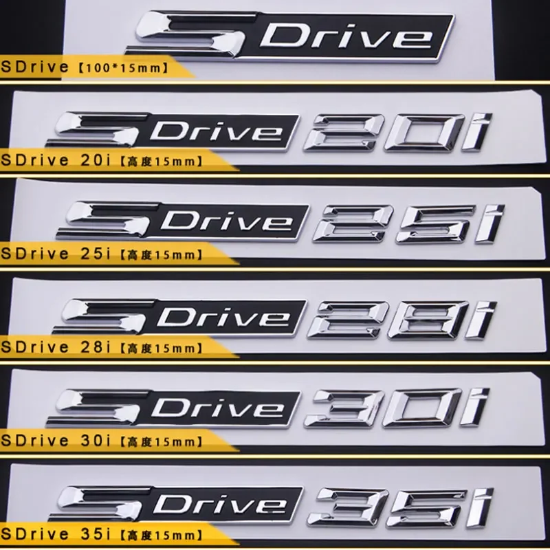 X DRIVE S DRIVE Trunk Labels Car Logo Stickers for BMW X1 X5 X3 X7 XDrive20i 30i 35i 40d 28i SDrive 18i 30i Displacement Decals