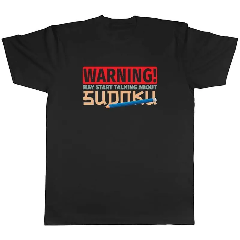 Warning Sudoku Mens TShirt Brain Teasers Maths Tee Gift