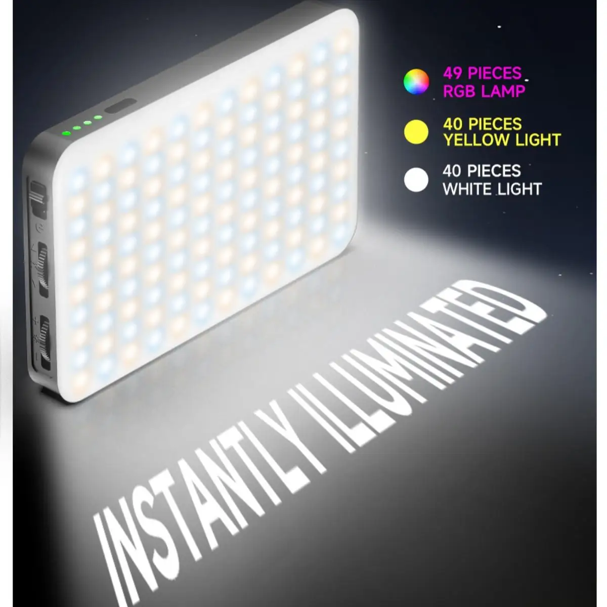 ZIICOYO luce di riempimento per telefono con cambio colore RGB - Illuminazione ricaricabile da 3000 mAh per illuminazione su treppiede e video