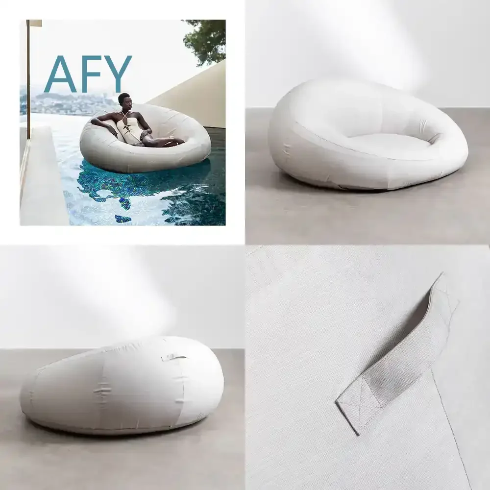 Inflatable Bean Bag Sofa Air Sofa for Outdoor Poolside Lounge Water Bed for Adults Kids Comfortable Portable Lightweight
