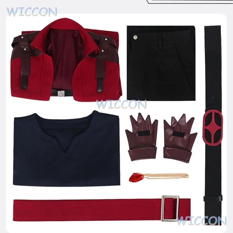دانتي كوسبلاي سترة واقية حمراء أنيمي دانتي الشيطان قد يبكي معطف كوسبلاي مع قلادة بدلة الهالوين شعر مستعار للرجال بدلة لعب الأدوار في الهالوين