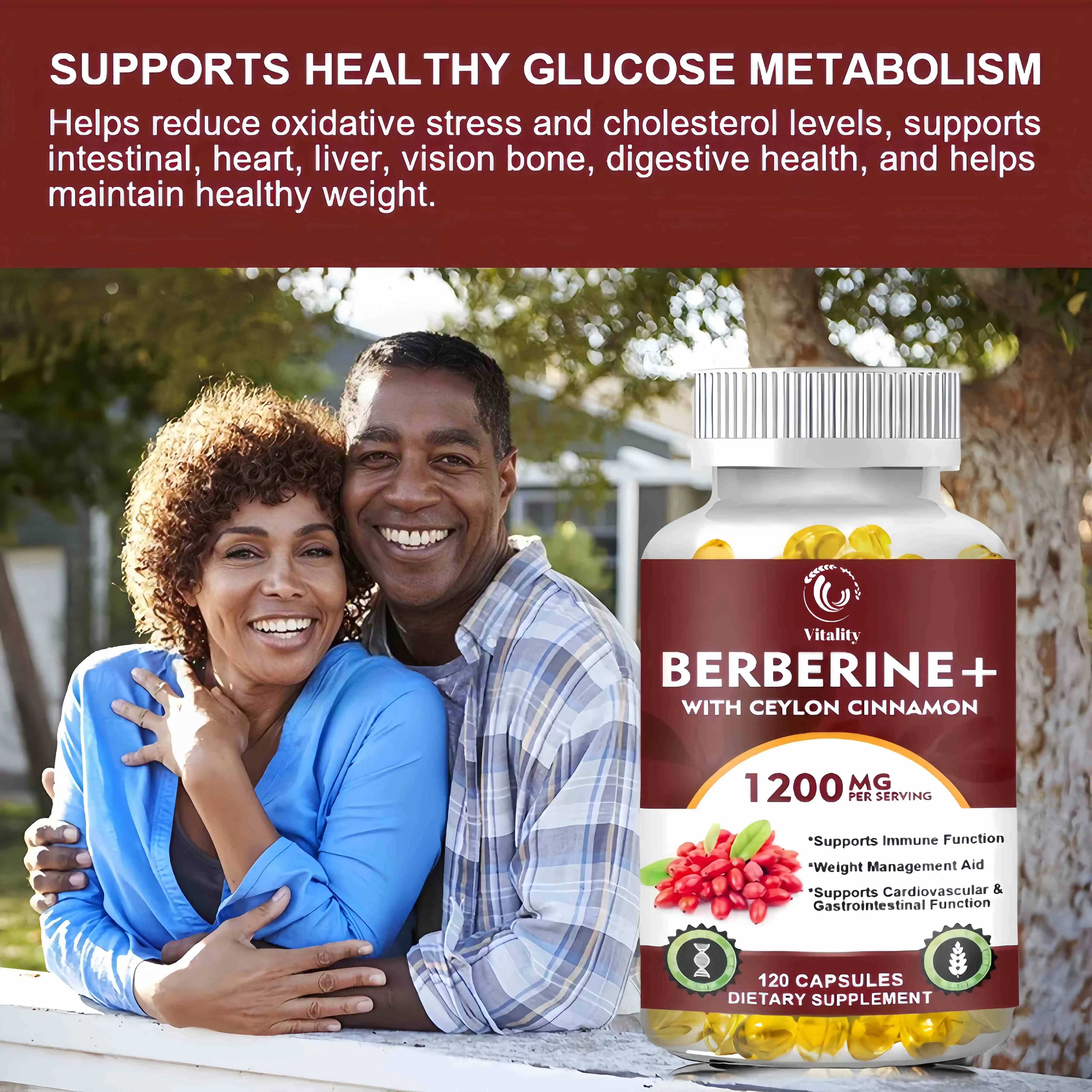 Berberine Capsules with Bitter Melon Extract Balance blood Pressure and Healthy Cholesterol Blood Sugar