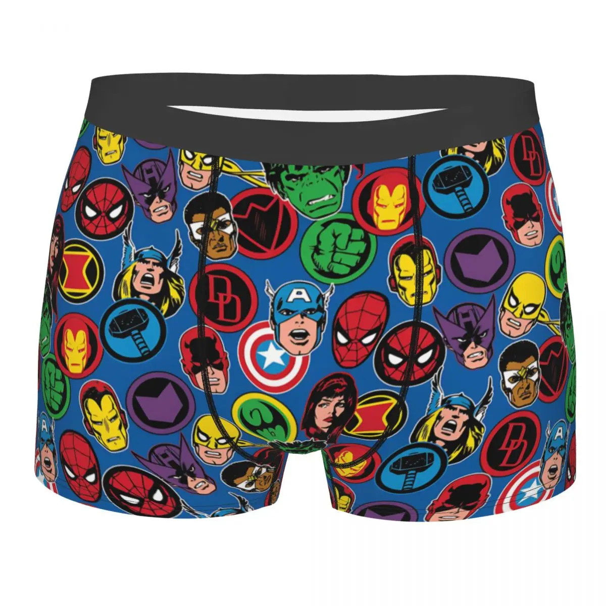 

Captain America Comic Animation Boxer Shorts Men 3D Printed Male Stretch Superhero Underwear Panties Briefs