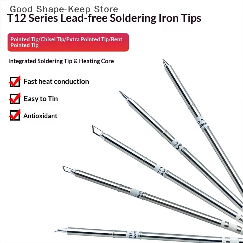 T12 I ILS J02 JL02 K KU Soldering Iron Tips Kit; Suitable for Hakko Fx951 DIY T12 Soldering Iron for Welding Works.