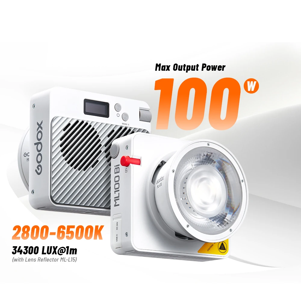 

Godox ML100Bi Двухцветный светодиодный светильник для видеосъемки 2800-6500K с управлением через приложение Портативные фонари для селфи для камеры Наружная съемка Левая потоковая передача
