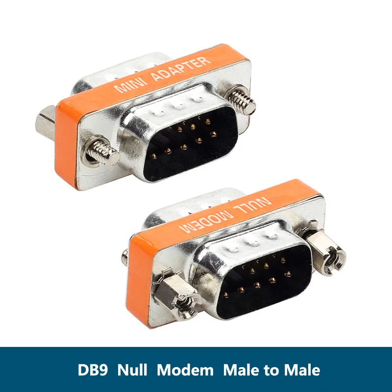 1Pcs DB9 9Pin Null Modem Mini Type Low Profile Mini Null Modem DB9 Female Male plug Adapter Gender Changer Cross New RS232