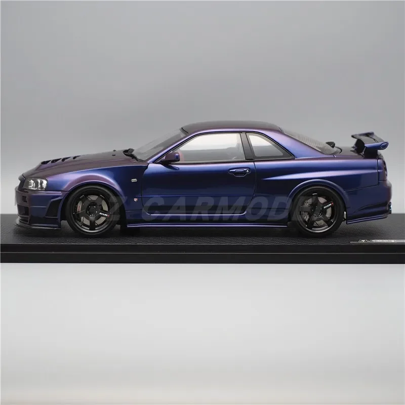 IG 1:18 R34 GTR Ztune Midnight Purple IG3225 JDM Simulation Limited Edition Resin Metal Static Car Model Toy Gift