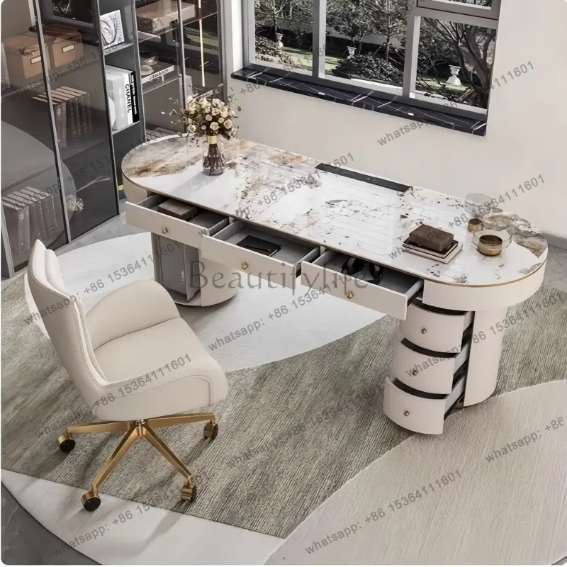 FG Storage Multifunctional Office Desk Luxury Organizers Aesthetic Display Office Desk Design Drawer Meuble Bureau Home Furnitur