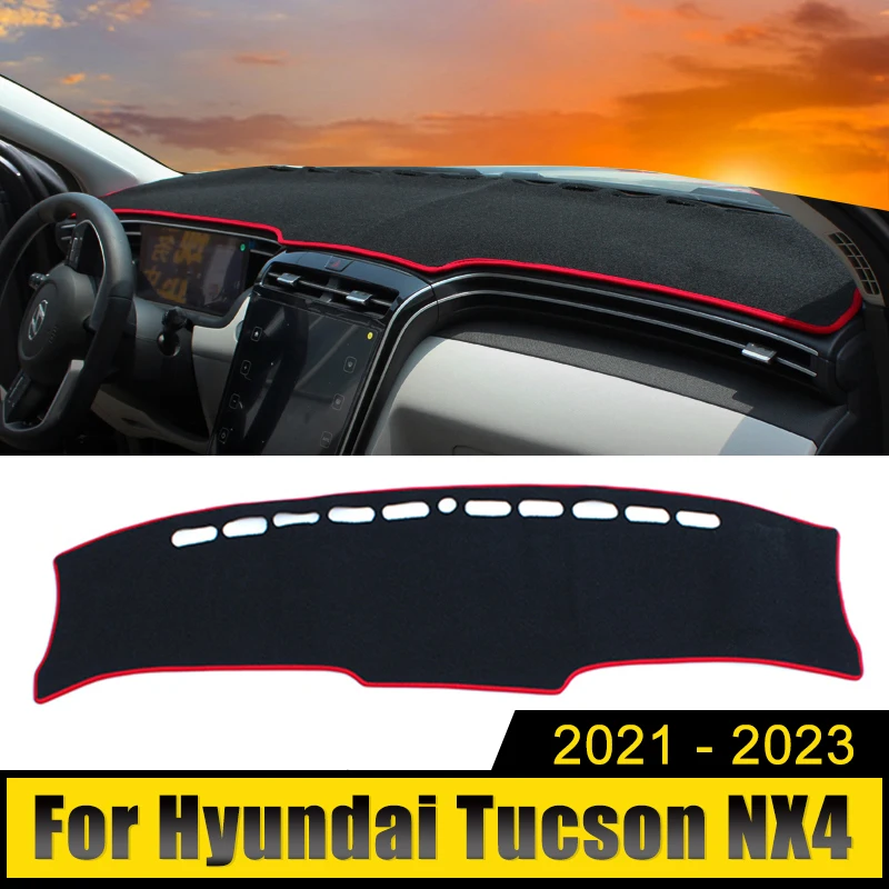 For Hyundai Tucson NX4 2021 2022 2023 Car Dashboard Cover Mats Avoid Light Pads Anti-UV Case Sun Shade Trim Carpets Accessories