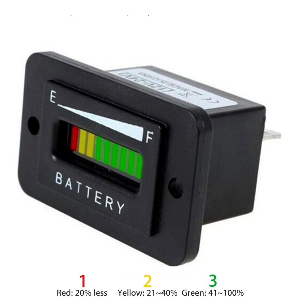 Waterproof Electric Vehicle Voltmeter LED Battery Indicator Meter Gauge for EZGO Club Car for Yamaha for Golf Cart Trucks
