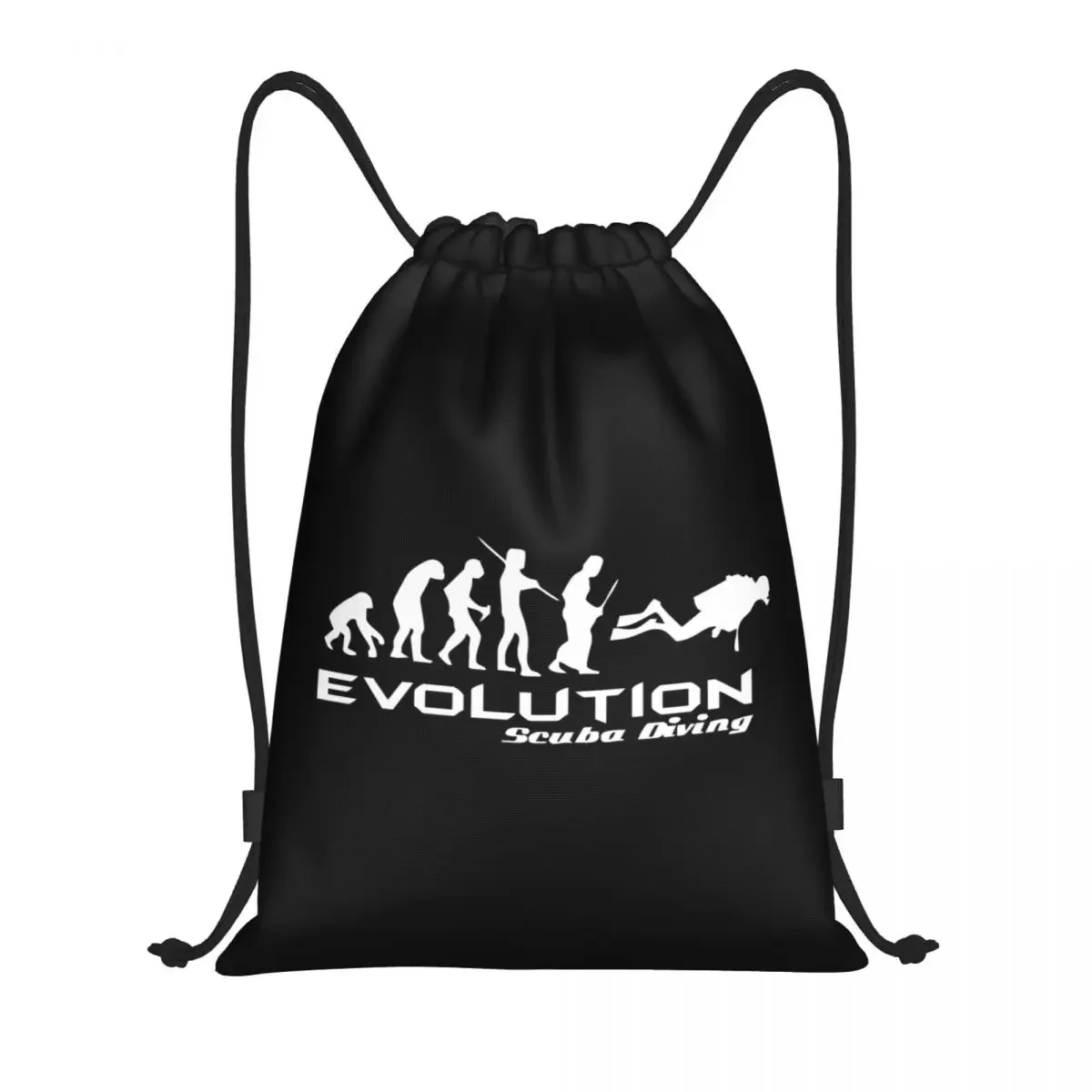 Custom Evolution Of Scuba  Drawstring Bags For Shopping Yoga Backpacks Funny Underwater Diver Gift Sports Gym Sackpack