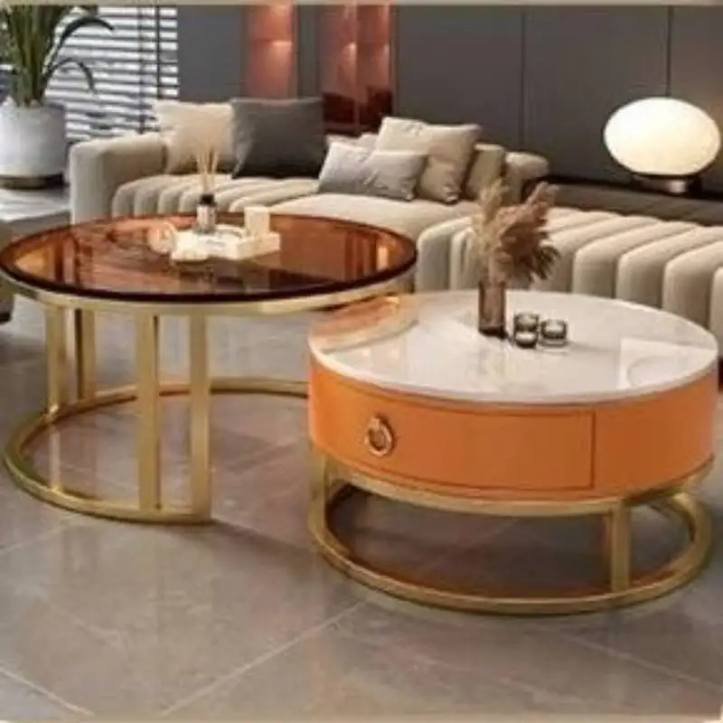 

Drawer Luxury Coffee Tables Living Room Round Apartments Floor Coffee Tables Modern Nordic Storage Tavolino Da Salotto Furniture