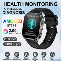 2026 nuevo reloj inteligente ECG + PPG salud presión arterial lípidos en sangre ácido úrico curación láser llamada HD pulsera deportiva hombres reloj inteligente