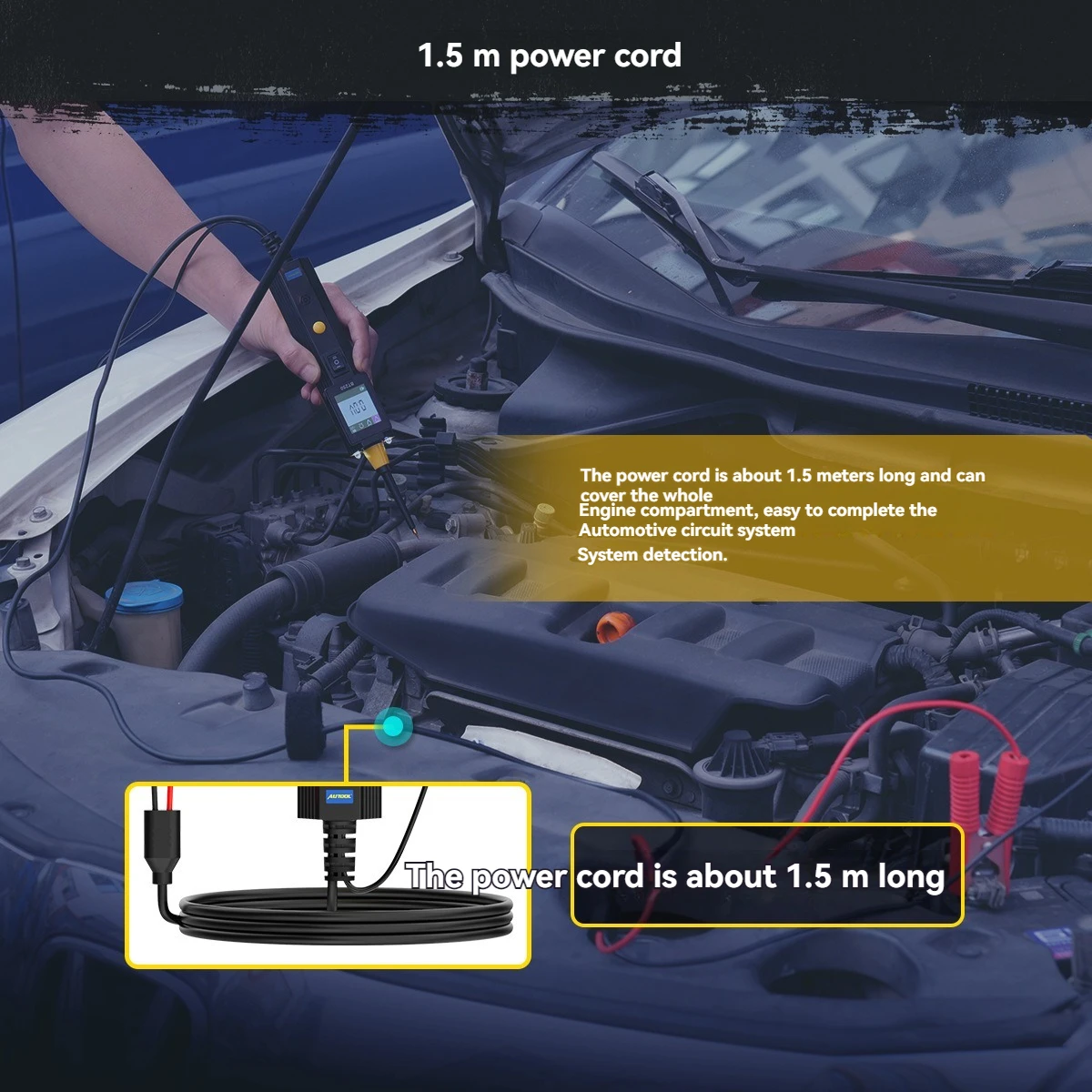 Strumento di ricerca dell'interruttore del tester della sonda del circuito di alimentazione automobilistica, rilevatore elettrico di cortocircuito aperto 12/24V