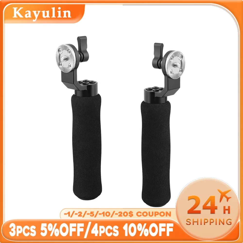 Kayulin Handle Grip Ultra Light Sponge Handgrip With ARI Rosette M6 Thumbscrew Connection A Pair For Camera Monitor Cage Rig