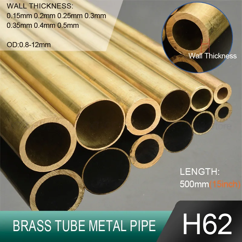 

1/2/5 шт. толщина стенки 0,15 мм-0,5 мм H62 латунная труба наружный диаметр 0,8-12 мм произвольная резка прямая медная трубка длиной 15 дюймов аксессуары «сделай сам»