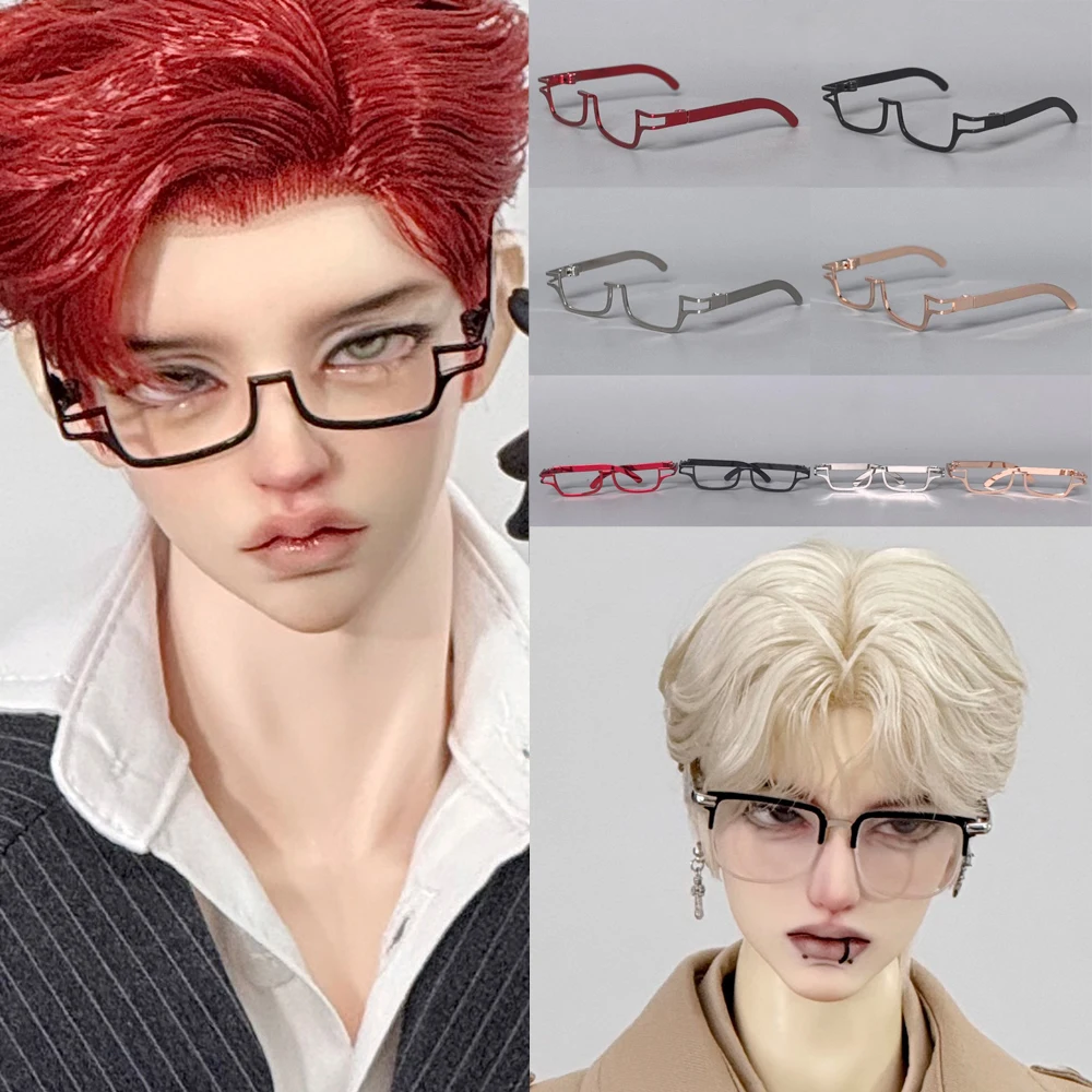 D10-P081 Children Handmade Toy 1/3 Uncle MSD MDD BJD/SD Doll Accessories Square Semi-Frame Glasses 1 Pair